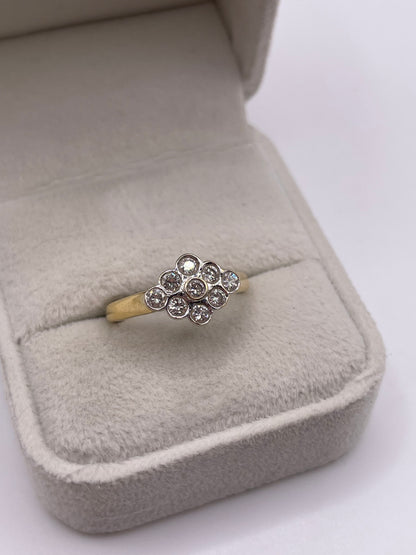 18ct gold diamond cluster ring