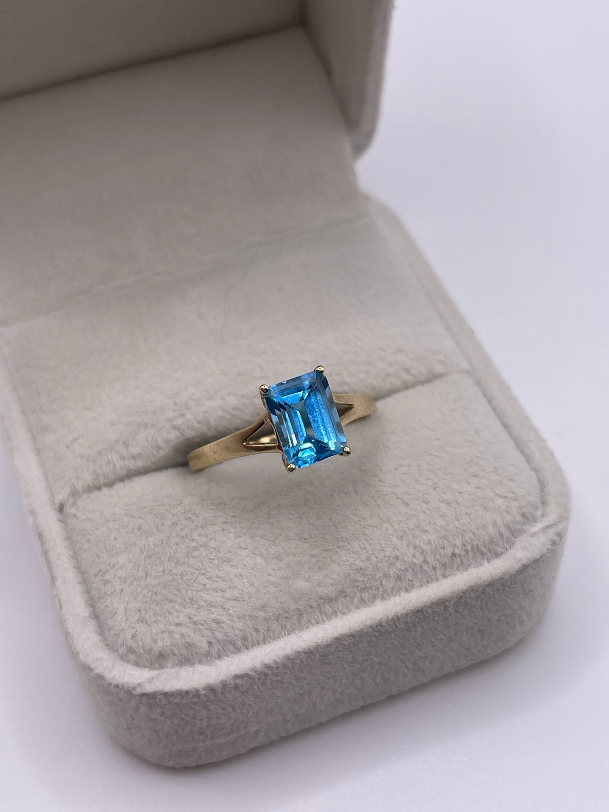 9ct gold blue topaz ring