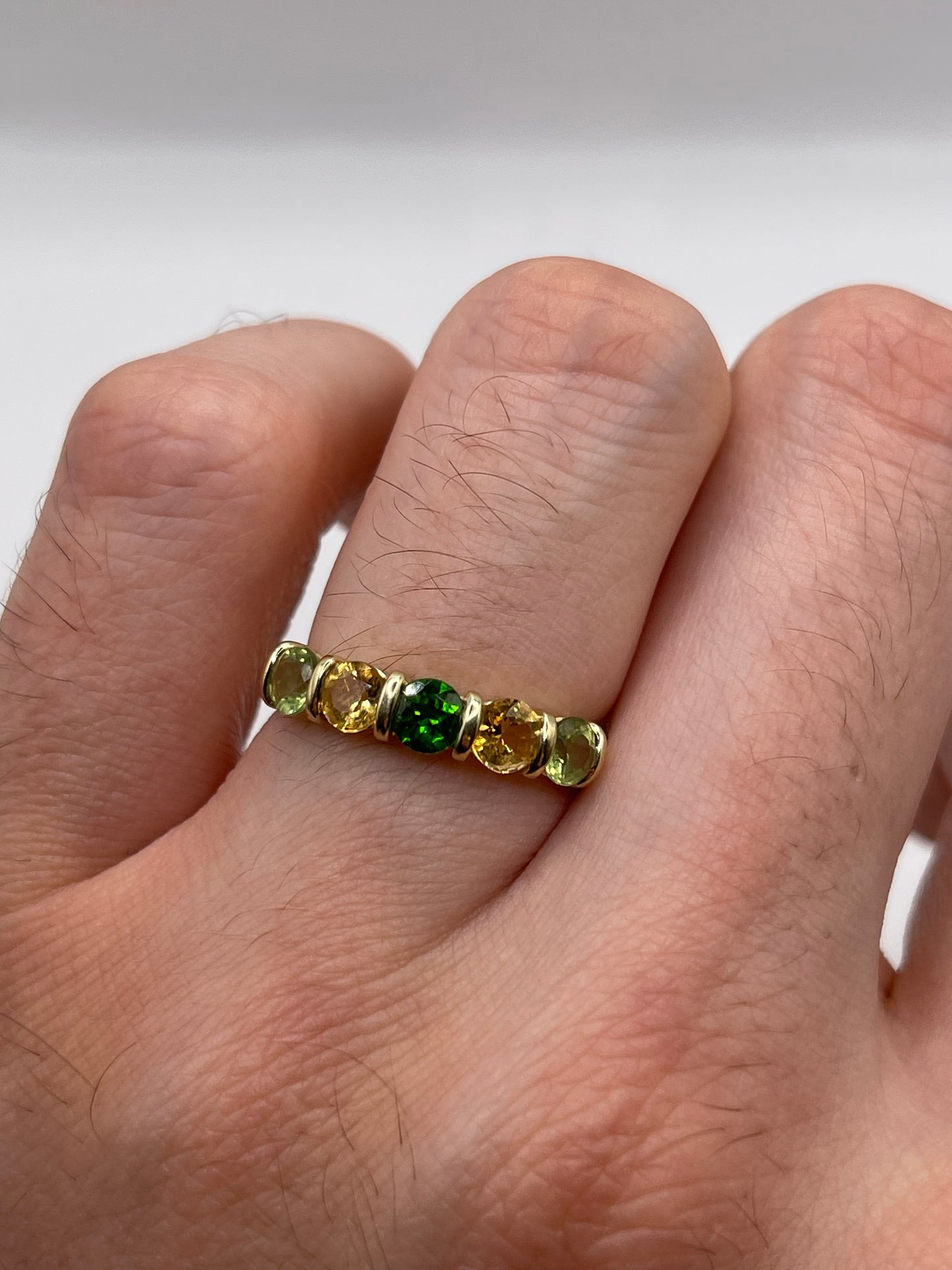 9ct gold multi gemstone ring