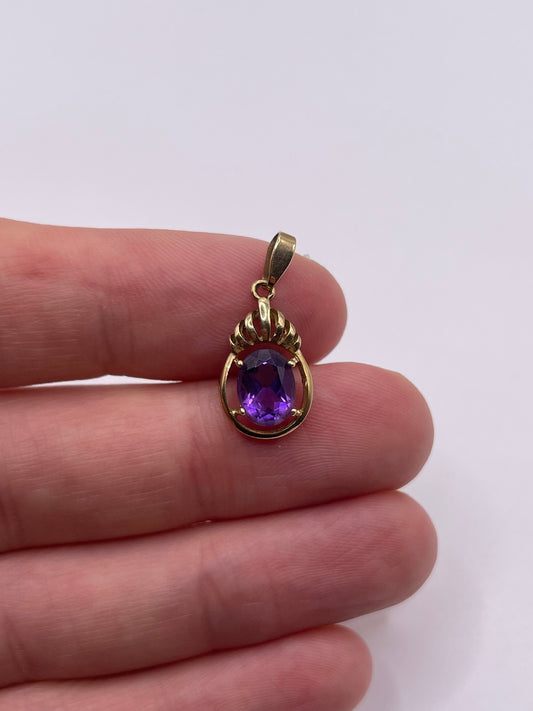 9ct gold amethyst pendant