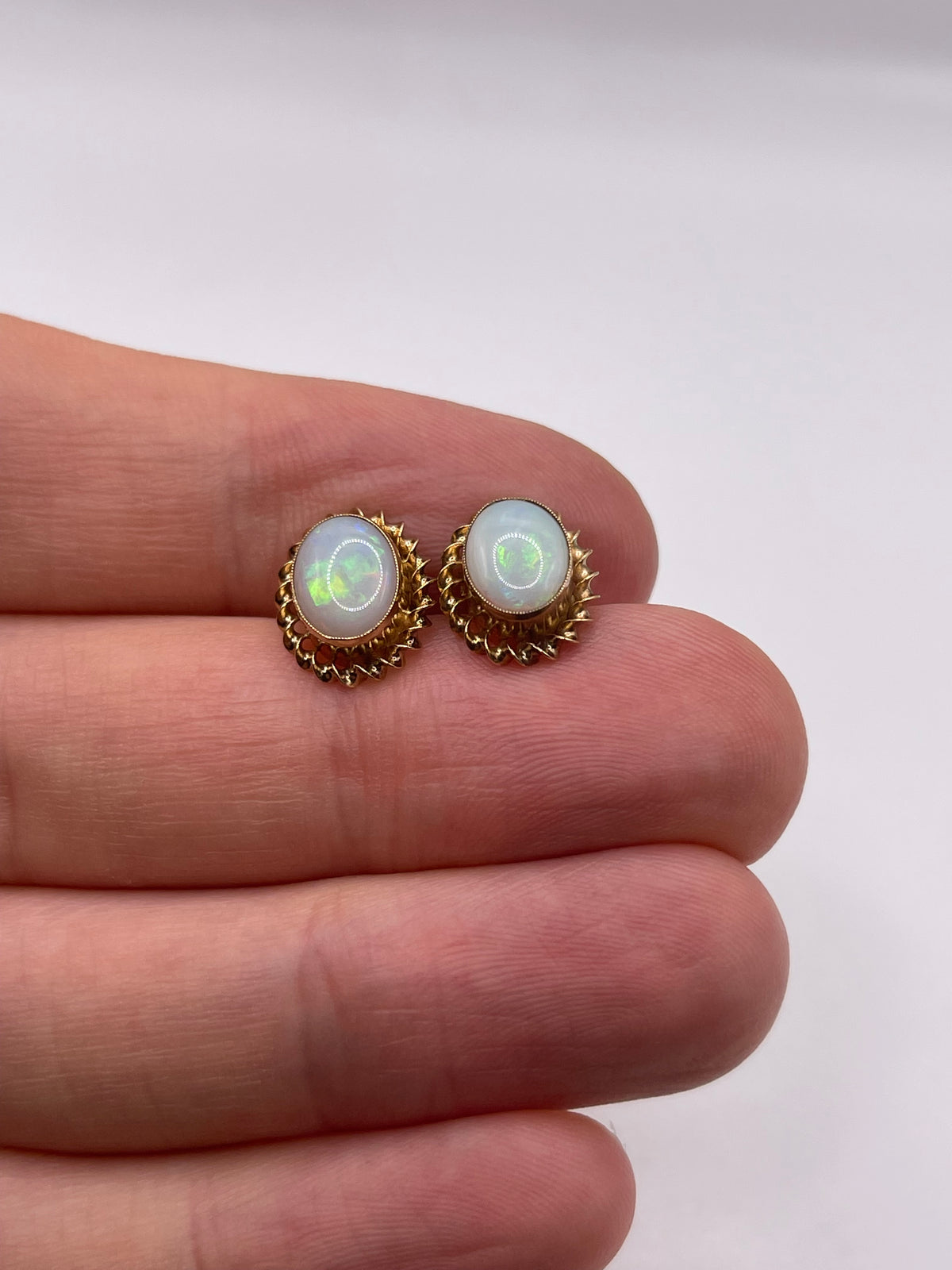 9ct gold opal earrings