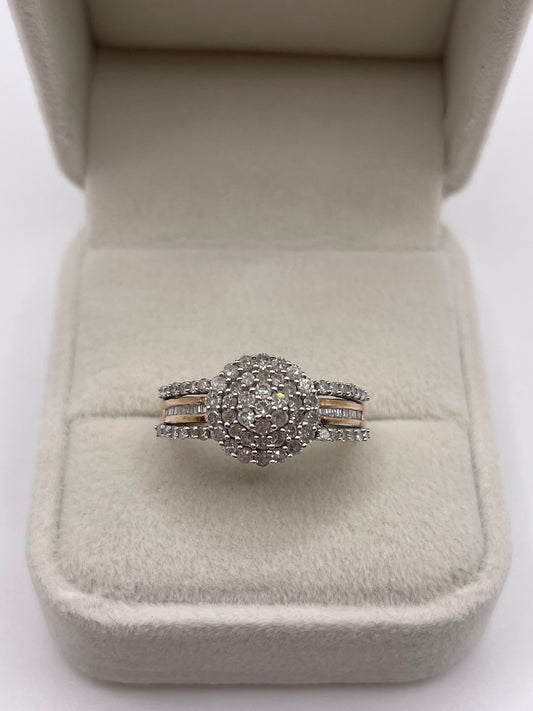 9ct gold diamond cluster ring