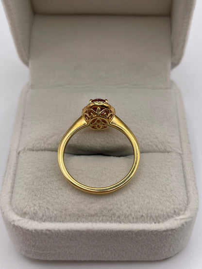 18ct gold tourmaline and diamond ring