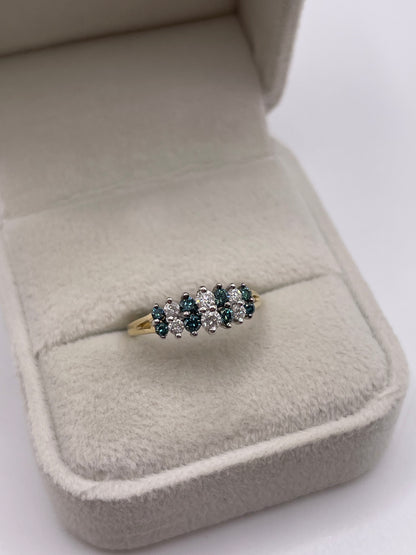 14ct gold diamond cluster ring
