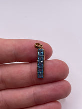 Load image into Gallery viewer, 9ct gold blue topaz pendant
