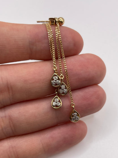 9ct gold diamond earrings