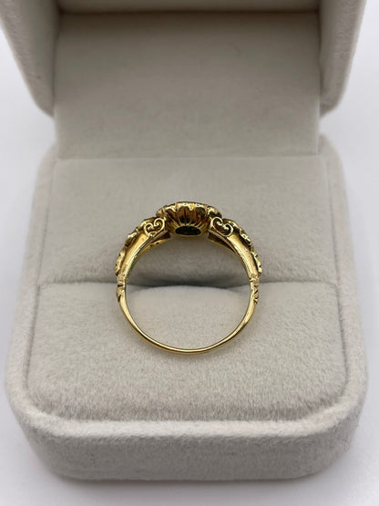 18ct gold emerald and diamond ring