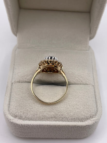 9ct gold sapphire and diamond ring