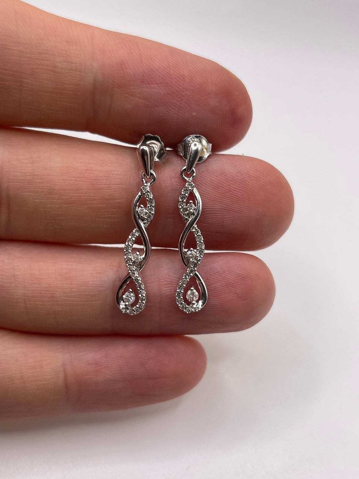 9ct white gold diamond cluster earrings