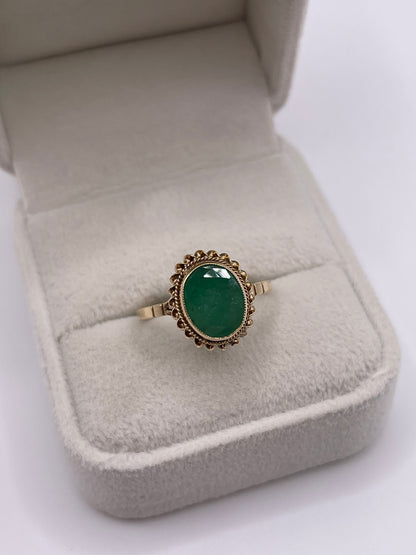 9ct gold emerald ring