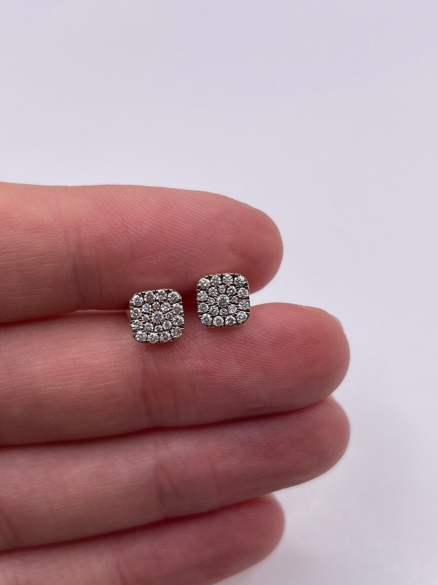 9ct rose gold diamond earrings