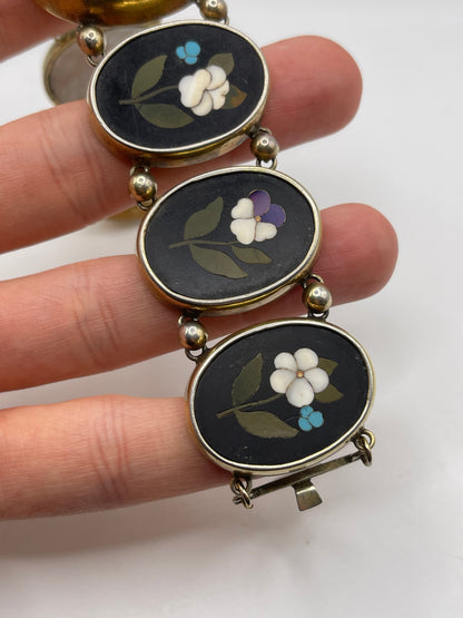 Silver gilt micro mosaic bracelet