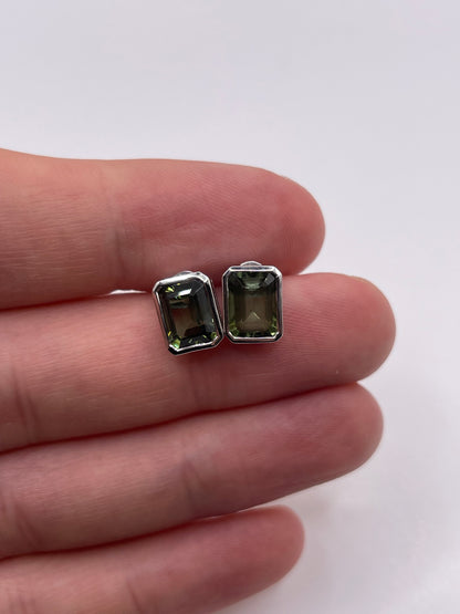 9ct white gold tourmaline earrings