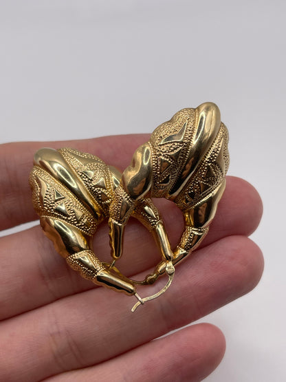9ct gold creole earrings