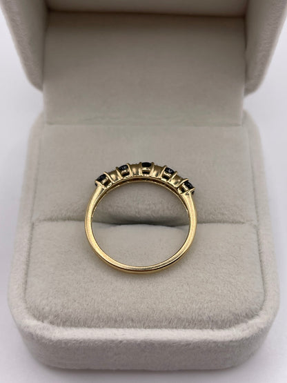 9ct gold sapphire and diamond ring