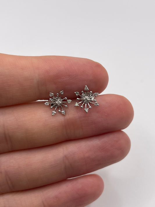 9ct white gold diamond earrings