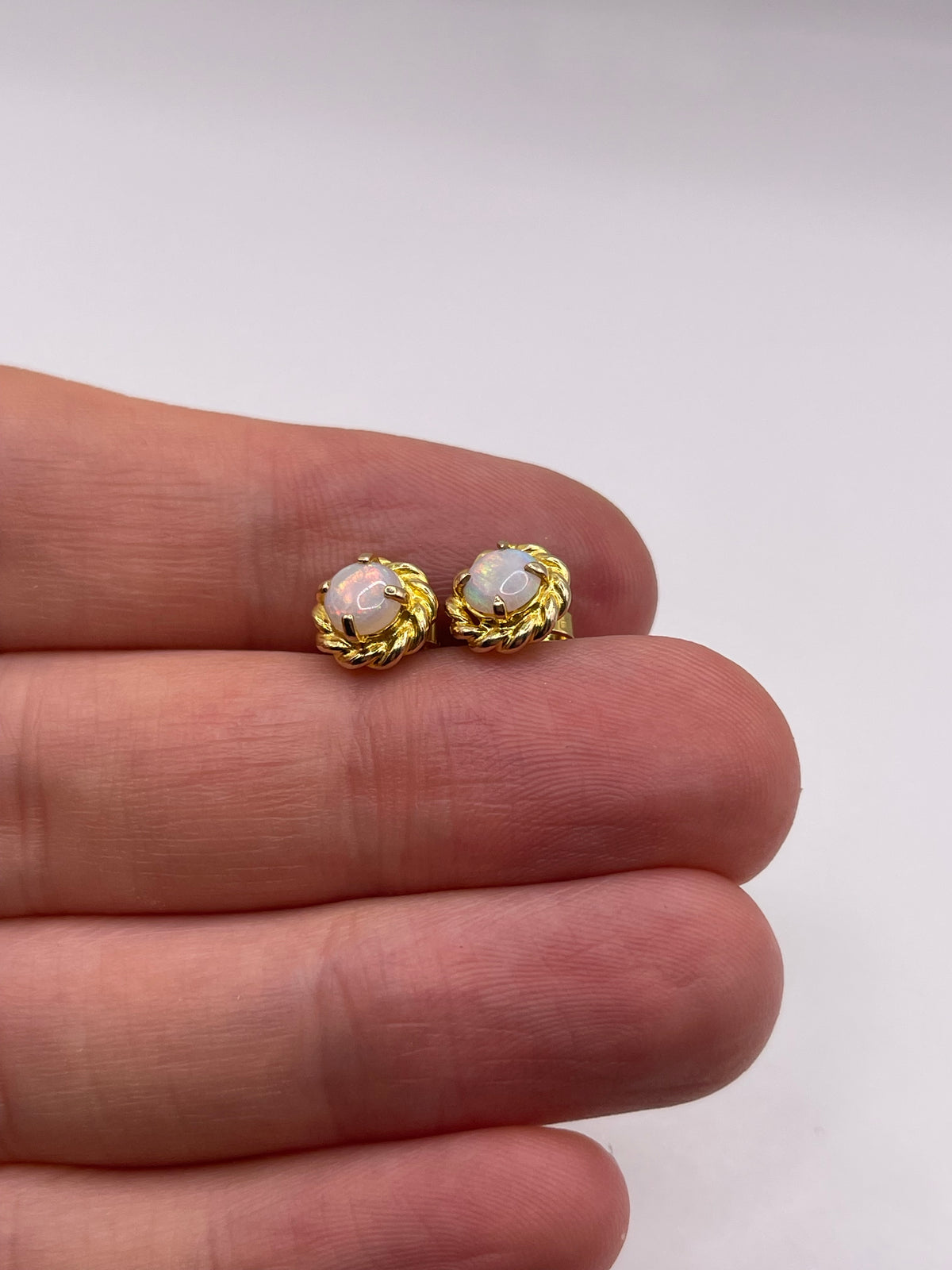 9ct gold opal earrings