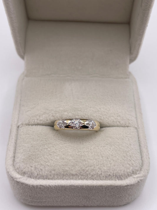 9ct gold cz gypsy ring