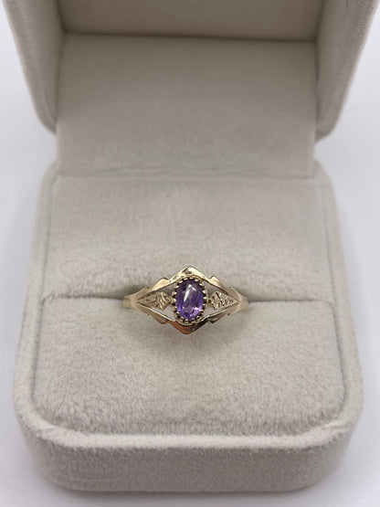 9ct gold amethyst ring