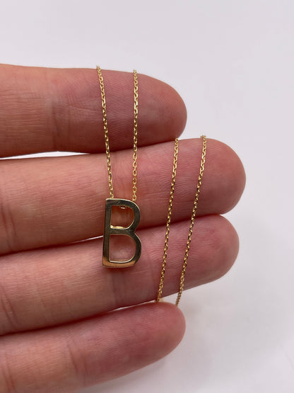 9ct gold initial B necklace