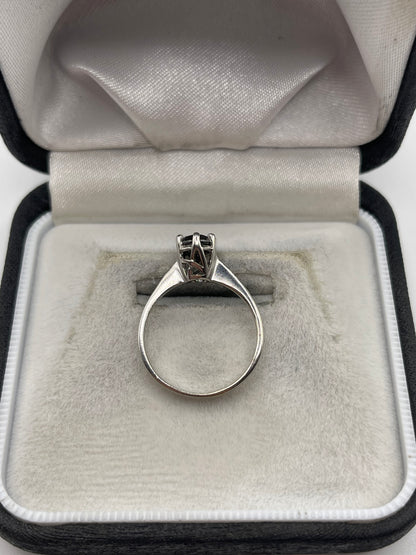 9ct white gold black diamond ring