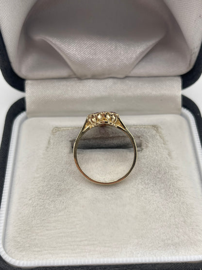 9ct gold amethyst cluster navette ring