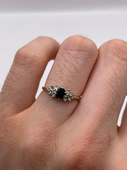 9ct gold sapphire and diamond ring