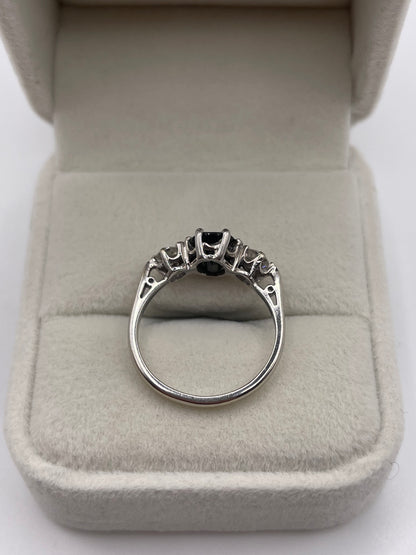 18ct white gold sapphire and diamond ring