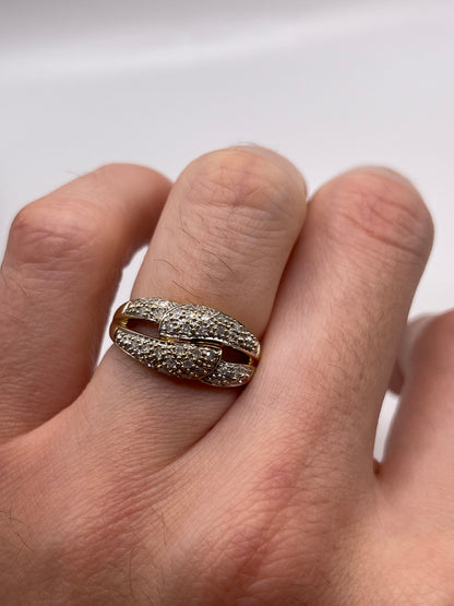 9ct gold diamond cluster ring