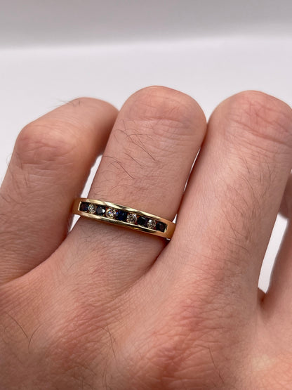 9ct gold sapphire and diamond ring