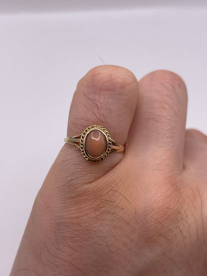 9ct gold coral ring