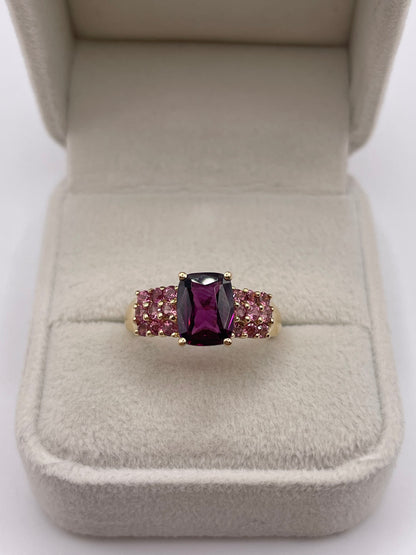 9ct gold garnet and tourmaline ring