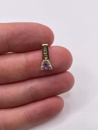 9ct gold amethyst and sapphire pendant