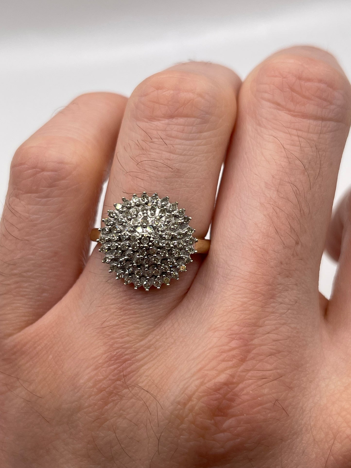 9ct gold diamond cluster ring