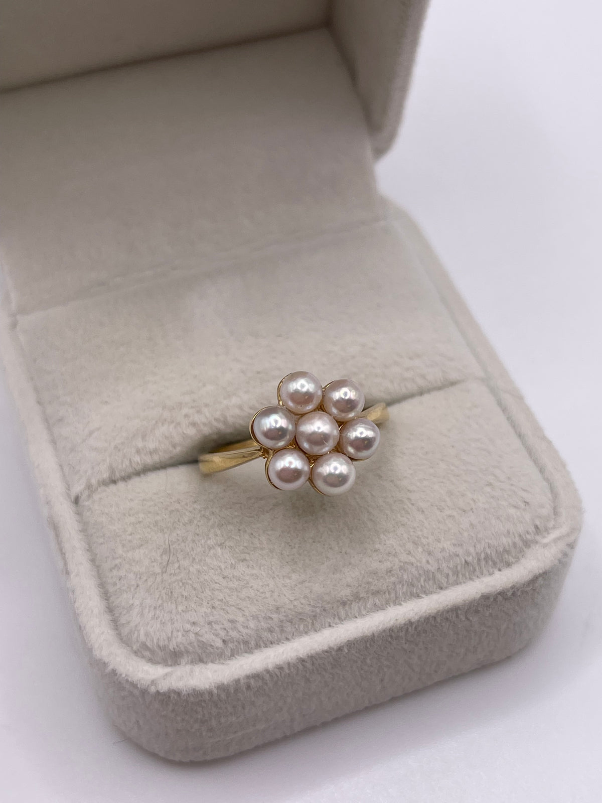 9ct gold pearl cluster ring