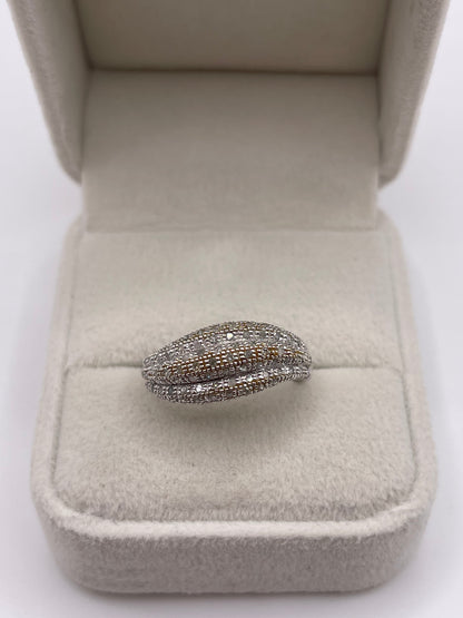 9ct white gold 50 point diamond cluster ring