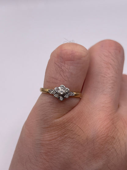 9ct gold diamond cluster ring