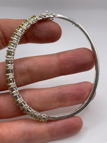 Silver peridot bangle