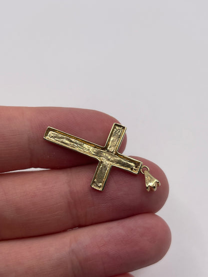 9ct gold diamond cross pendant