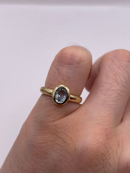 9ct gold blue topaz ring