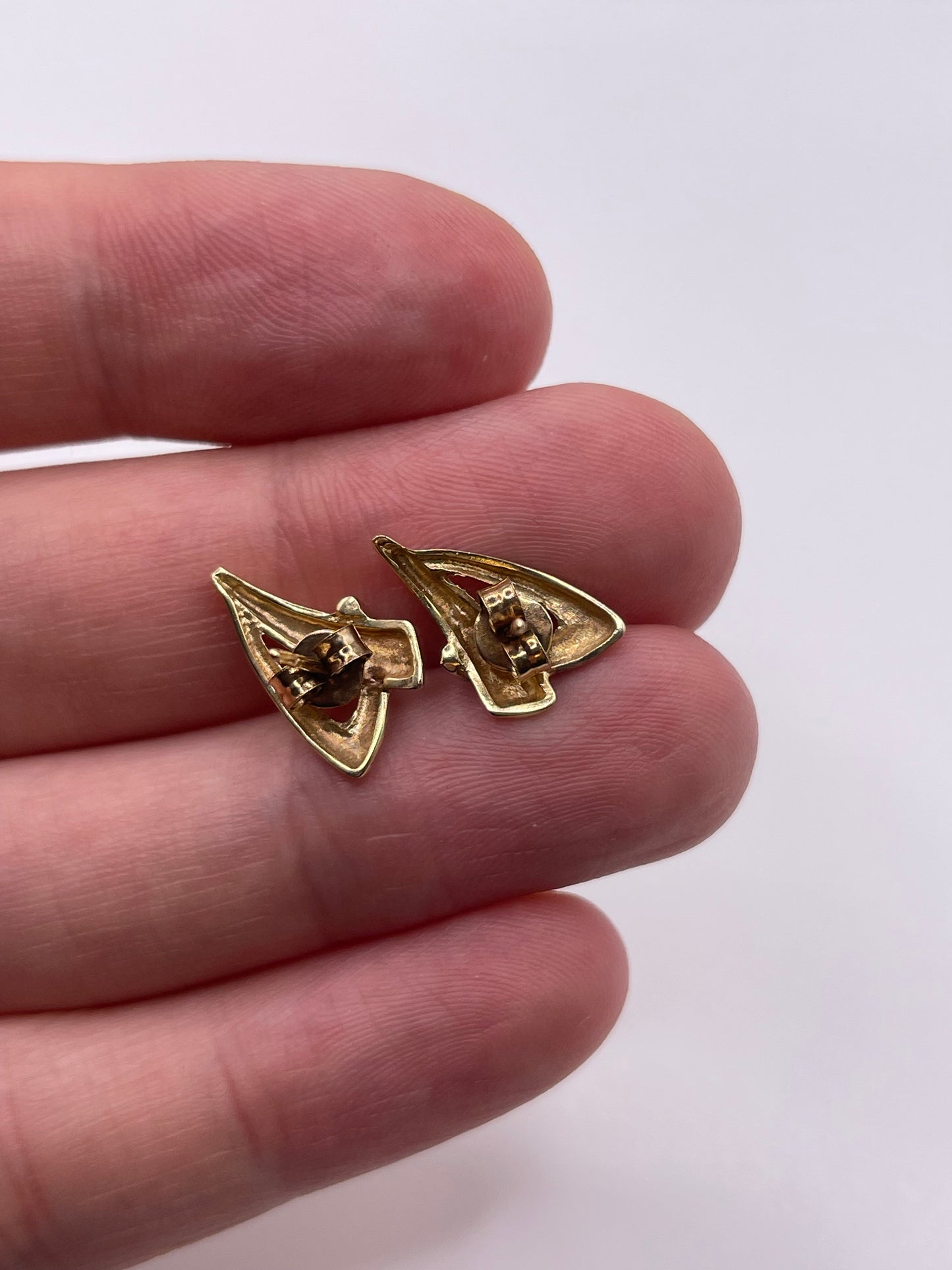 9ct two tone gold diamond earrings