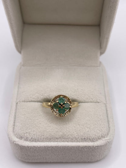 9ct gold emerald ring
