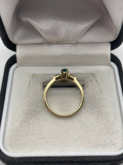 9ct gold topaz and diamond ring