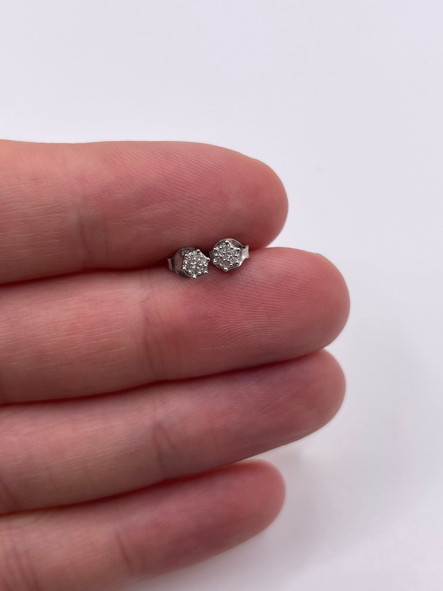 Silver diamond earrings