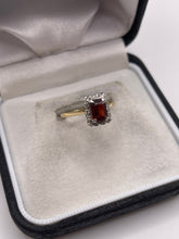 Load image into Gallery viewer, 18ct gold garnet and diamond ring
