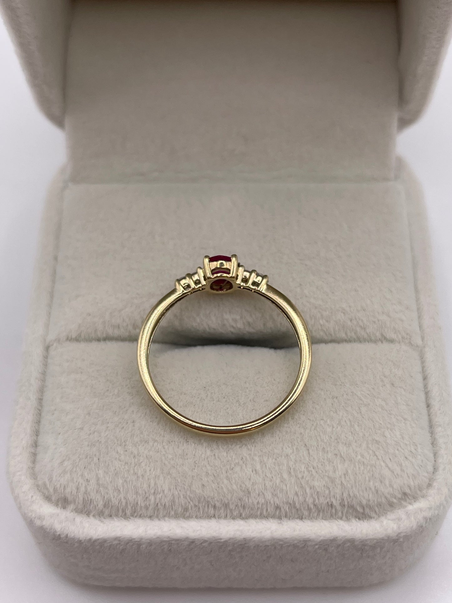 9ct gold ruby and diamond ring