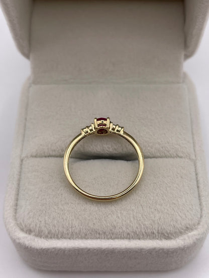 9ct gold ruby and diamond ring