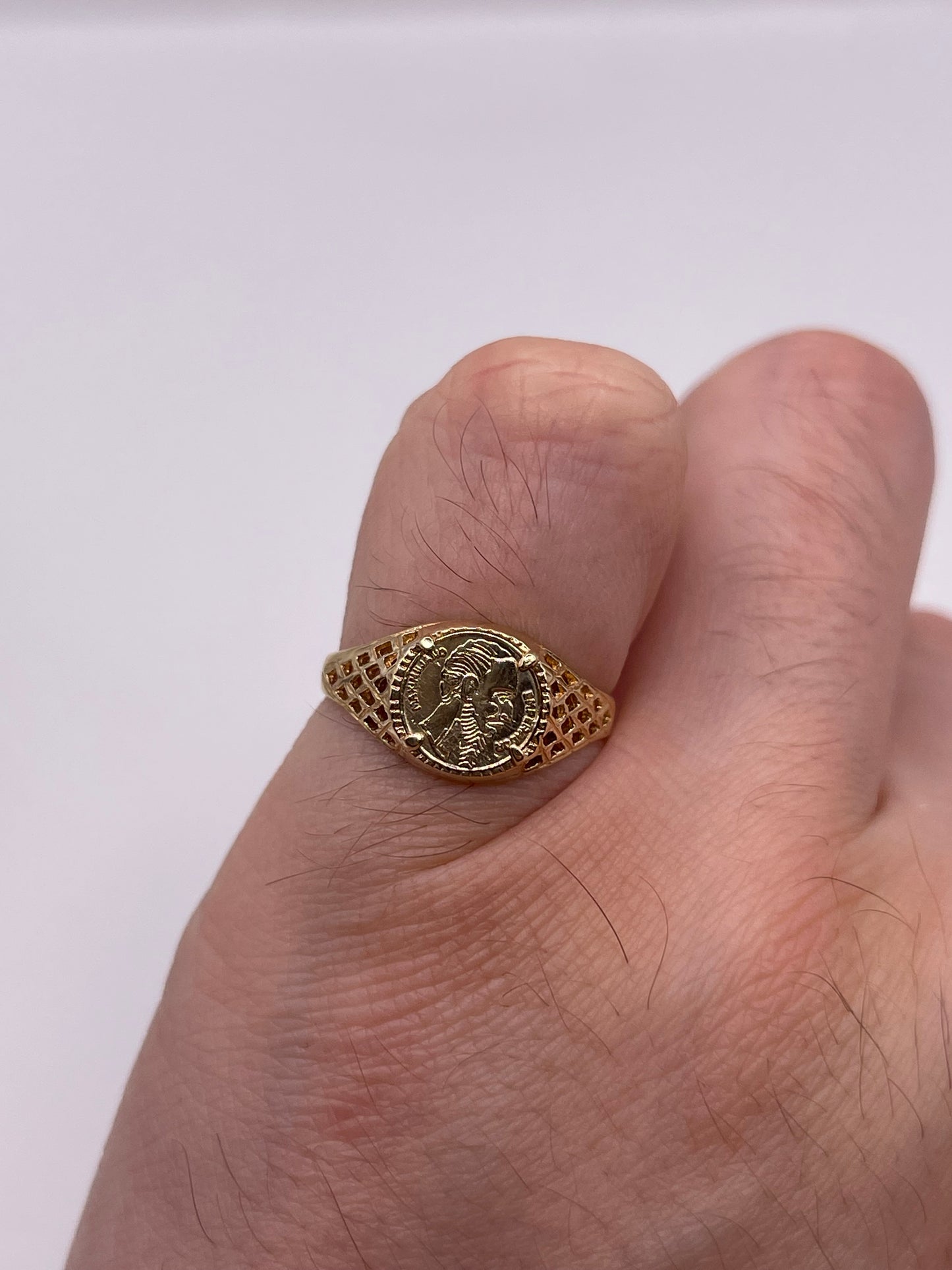 9ct gold coin ring