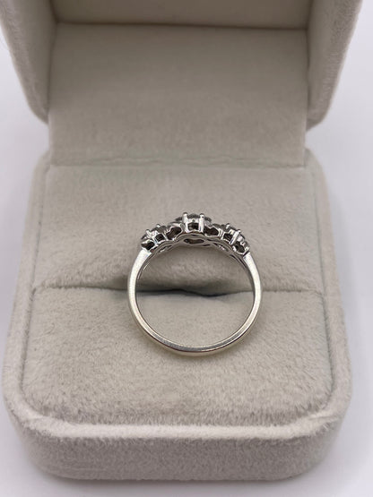 9ct white gold diamond cluster ring