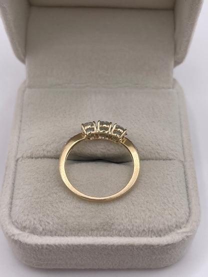 9ct gold aquamarine and zircon ring
